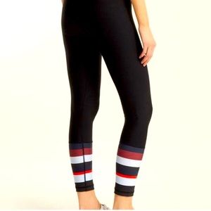 The Upside Sport Black Striped Cuff Leggings